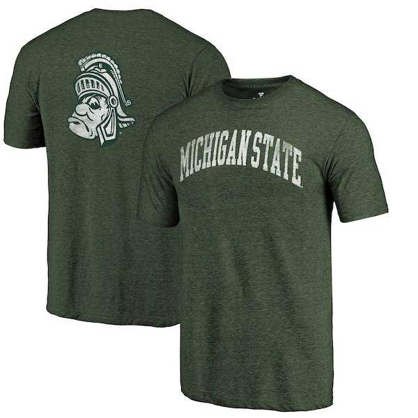 Michigan State Spartans Fanatics Branded Heathered Green Vault Two Hit Arch T-Shirt,We sell and wholesale Michigan State Spartans Fanatics Branded Heathered Green Vault Two Hit Arch T-Shirt on line form chian!
